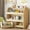 【Wood】, variant on 2-Tier Portable Toy Storage, Kids Toy Organizer W/2 Removable Bins with 4 Wheels(White)