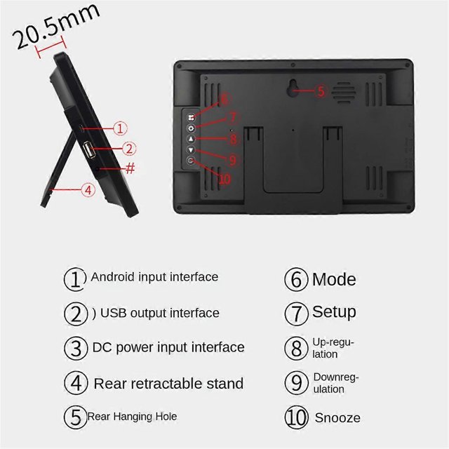 TFT Color Screen Digital Display Clock Reminder Alarm Clock for Living Room Bedroom Study Lobby Wall Clock