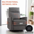 thumbnail image 3 of Aukfa Swivel Rocking Recliner, Glider Rocker Chair Nursery Chair for Living Room, Linen, Gray, 3 of 9