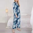 thumbnail image 3 of Picia Flower Pattern Women’s Long-Sleeve Sleepwear Set - Soft 2-Piece Loungewear with Pockets, Comfy PJs for Relaxing Nights-X-Large, 3 of 7