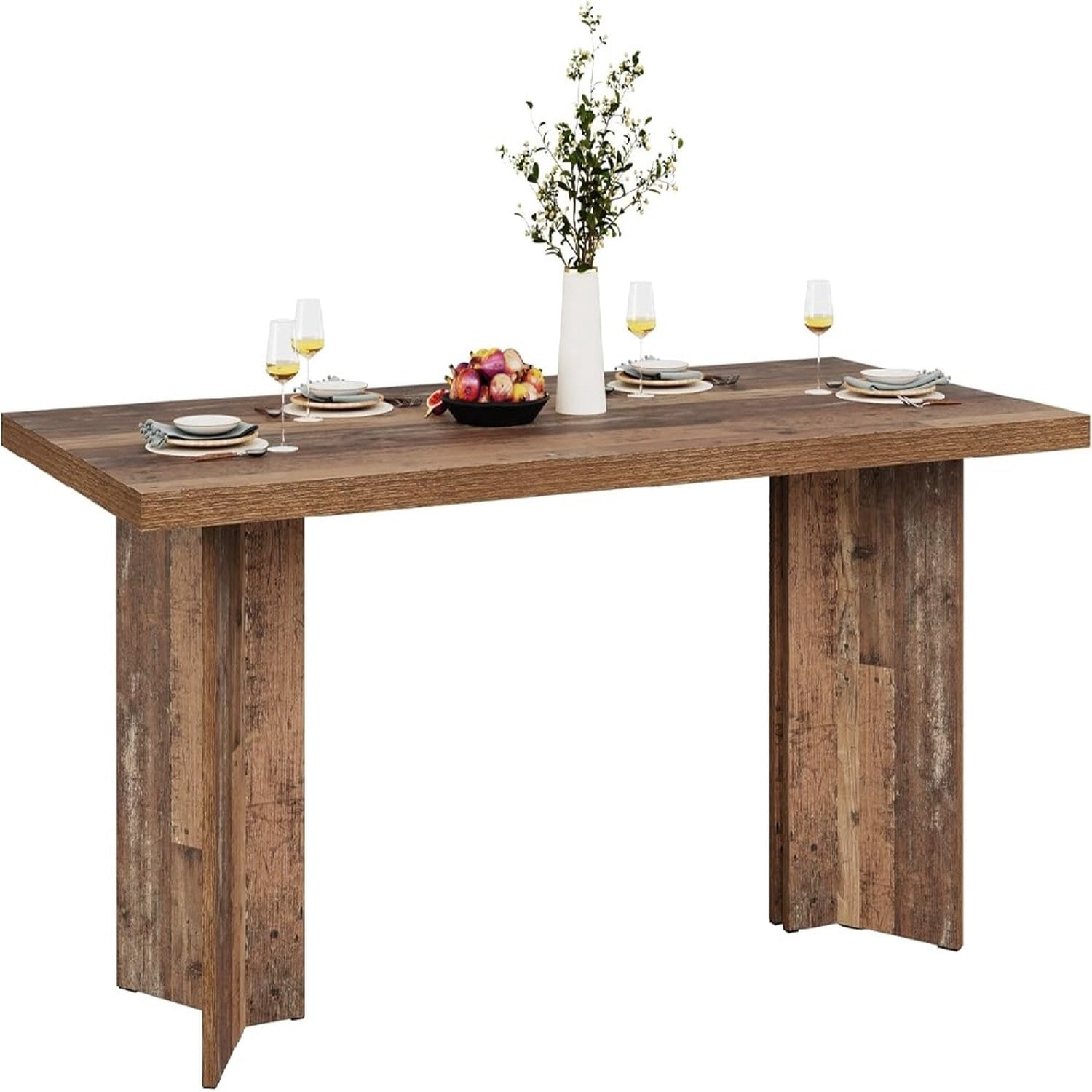 Dining Table, 68.9 in x 18.7 in x 7.87 in, Vintage Walnut Finish, Seats 4-6