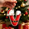 thumbnail image 6 of Santa Suit Letter Christmas Ornament, A-Z Alphabet Flat Acrylic Pendant, Personalized Initial Xmas Tree Decor, DIY Custom Name Hanging Ornament for Car Rearview Mirror, 6 of 6