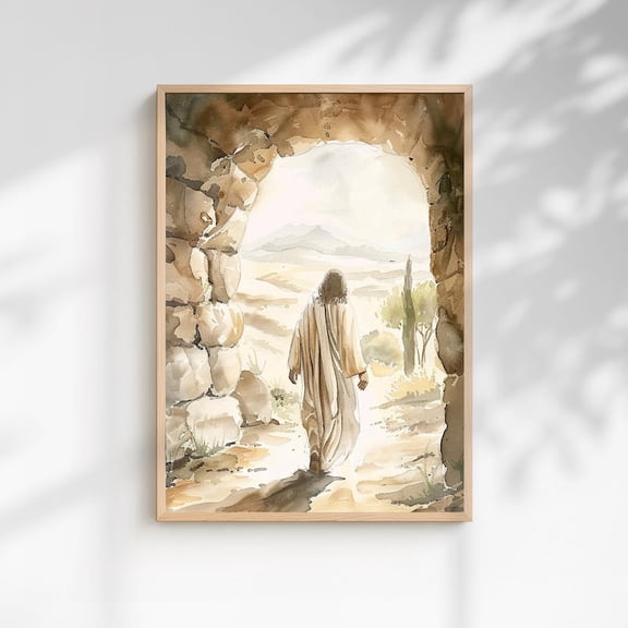 Jesus Christ Resurrected, He is Risen, Christian Easter Painting Wall Art, Size 24x36 Unframed Poster