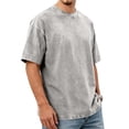 thumbnail image 6 of Dresfit Big and Tall Shirts for Men Acid Wash Short Sleeve Hawaiian Streetwear Summer 2026 Crew Neck Baggy Retro Athletic Tees Loose Fit Oversized T Shirts Gray XL, 6 of 6