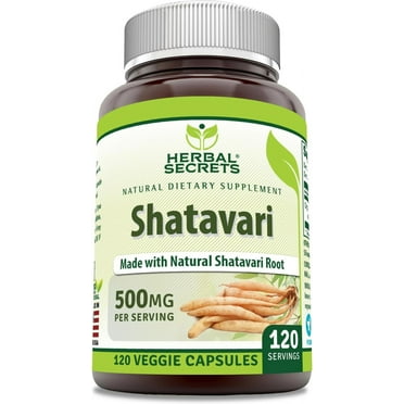 Herbal Secrets Shatavari 500 Mg Per Serving 120 Veggie Capsules Supplement | Non-GMO | Gluten-Free | Made in USA