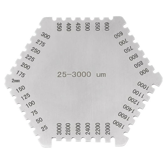 Stainless Steel Hexagonal Wet Film Gauge for Measuring Paint Thickness 25-3000um