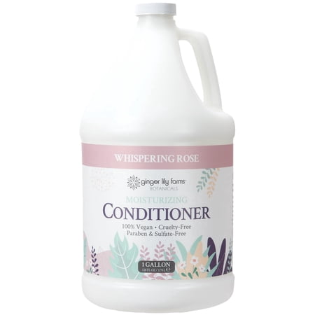 Ginger Lily Farms Botanicals Moisturizing Conditioner for Dry Hair, 100% Vegan & Cruelty-Free, Whispering Rose Scent, 1 Gallon (128 fl oz) Refill