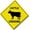 Cattle, variant on Dead End Sign Funny Novelty Metal Tin Sign for Bar Club Country Home Coffee Shop Indoor& Outdoor Decor Yellow Street Sign 12X12inch
