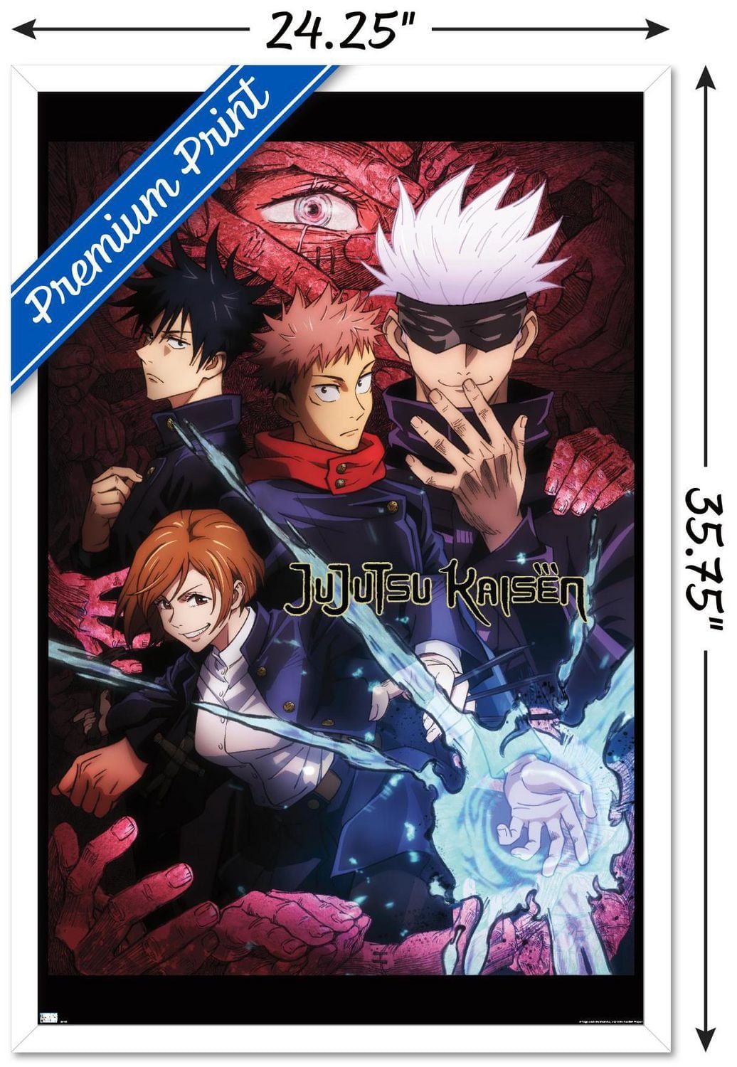 Jujutsu Kaisen - One Sheet English Wall Poster with Push Pins