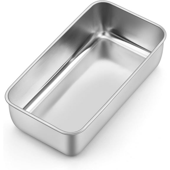 Loaf Pan Set, 9 x 5 Inch Bread Pans, Stainless Steel Loaf Toast Baking Pans For Bread Meatloaf Lasagna Cake, Healthy & Non Toxic, Oven & Dishwasher Safe,(Silver, 1Pc)