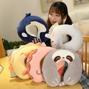Honrane Cartoon Cute U-Shaped Neck Pillow: Adjustable, Extra Soft, Breathable, Non-Fading, Washable, Perfect for Airplane Travel