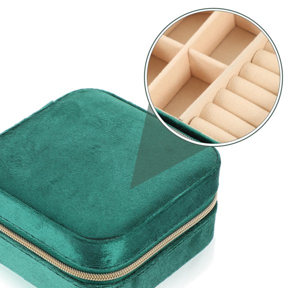 NIAIZEK Compact Green Jewelry Organizer Box for Rings Earrings Storage At Home