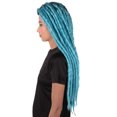 thumbnail image 4 of HPO Adult Women’s Long Loc-Style Wig – Light Blue with Dark Roots, Synthetic Fiber Costume Hair for Halloween & Cosplay, 4 of 8