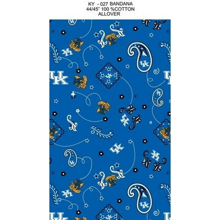University of Kentucky Bandana print on 100% Cotton Broadcloth-Sold by the (Best Way To Store Bananas At Home)