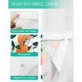 thumbnail image 3 of No Hook Shower Curtain with Snap in Liner, Orange Tangerines Leaves Flower Twig White Hotel Shower Curtains for Bathroom, Washable Shower Curtain Liner Set with Mesh Top Window, 72"x96", 3 of 6