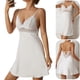 thumbnail image 2 of Elegant Lace Satins Nightgown Adjustable Spaghetti Straps V Neck Backless Camisole Sleep Dress Lingerie Chemise For Women White XL, 2 of 4