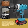 thumbnail image 3 of 21V Cordless Drill, Electric Power Drill Set with Fast Charger, 2 Variable Speed 25+3 Torque Setting Power Tools Kit and Drill/Driver Bits, 3 of 10