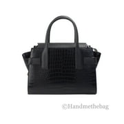 Michael Kors Womens Carmen Medium Crocodile Embossed Belted Satchel 35H3SNMS2I-001