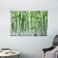 thumbnail image 1 of Birch Tree Tapestry, Fresh Green Leaves Summer Forest Rural Landscape Lush Environmental Image, Wall Hanging for Bedroom Living Room Dorm Decor, 60W X 40L Inches, Green White Black, by Ambesonne, 1 of 2