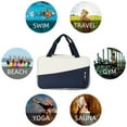 thumbnail image 5 of HYOOG Dry Wet Divisional Beach Bag, Waterproof Oxford Swimming Suitcase, Travel Duffle Bag (Navy-Beige), 5 of 8