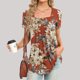 thumbnail image 1 of Fiudx Ofertas Flash Del Día Blusa Holgada de Manga Corta con Cuello Redondo Informal Estampada a La Moda para Mujer, 1 of 5