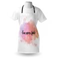 thumbnail image 3 of Love Apron Dreamy Pastel Pinkish Colors Hearts Romantic Phrase about Love and Relationship, Unisex Kitchen Bib Apron with Adjustable Neck for Cooking Baking Gardening, Peach Lilac Black, by Ambesonne, 3 of 3