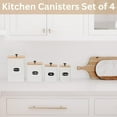 thumbnail image 5 of Perfnique Kitchen Canisters, Farmhouse Kitchen Counter Set of 4, Coffee Tea Sugar Jars Food Storage Container (White), 5 of 7