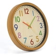 thumbnail image 3 of Reloj de pared para niños, Reloj de pared para niños de 12 pulgadas/30 cm con movimiento silencioso y números coloridos, sin tictac, fácil de leer, accesorios y decoración para el hogar Jormftte LN-1553, 3 of 7