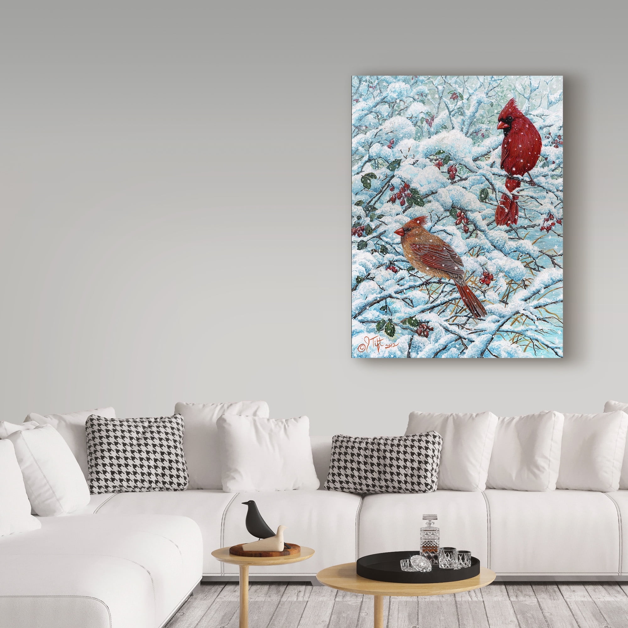 Jeff Tift 'Winter Cardinal Painting' Canvas Art