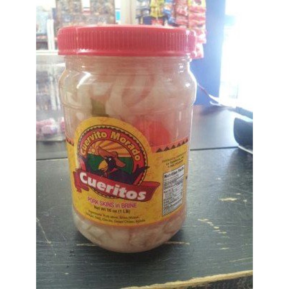 Pork Skins in Brine Cueritos 16 Oz 1 Plastic Jar