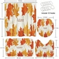 thumbnail image 2 of Juego de cortina de ducha con esqueleto de Halloween con tapa de inodoro y alfombras antideslizantes, 4 cortinas de ducha divertidas con calaveras de color naranja otoñal para baño, accesorios de, 2 of 7