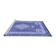 thumbnail image 2 of Ahgly Company Machine Washable Indoor Rectangle Medallion Blue Traditional Area Rugs, 5' x 8', 2 of 4