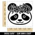 thumbnail image 2 of Panda Wearing a Flower Crown Square Rubber Stamp Stamping Scrapbooking Crafting - Large 2.75in, 2 of 7
