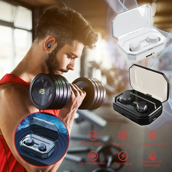 Viflosae Bluetooth 5.0 Headphones With Charging Box Wireless Headphones Stereo Sports Earbuds Headphones Electronics Gadgets Today