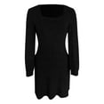 thumbnail image 5 of RKSTN Robes pour Femmes Couleur Unie Manches Longues Robe Fermée Robe Ample, 5 of 5