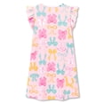 thumbnail image 6 of Beezizac Teen/Little Girls Nightgown - Summer Ruffle Short Sleeves Sleepwear Colorful Bow Print Nightdress Pajama Size 10, 6 of 8