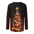 thumbnail image 5 of Women's Christmas Shirts Graphic Print Long Sleeve Crewneck Pullover Top Red S, 5 of 8