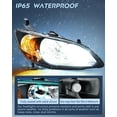 thumbnail image 6 of Headlight Assembly Compatible with 04 05 2004 2005 Civic Black Housing Clear Lens Amber Reflector Headlamps, 6 of 7