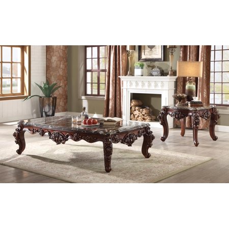 Marble & Walnut Coffee Table + 2 End Tables by Acme Forsythia 83070-3pcs