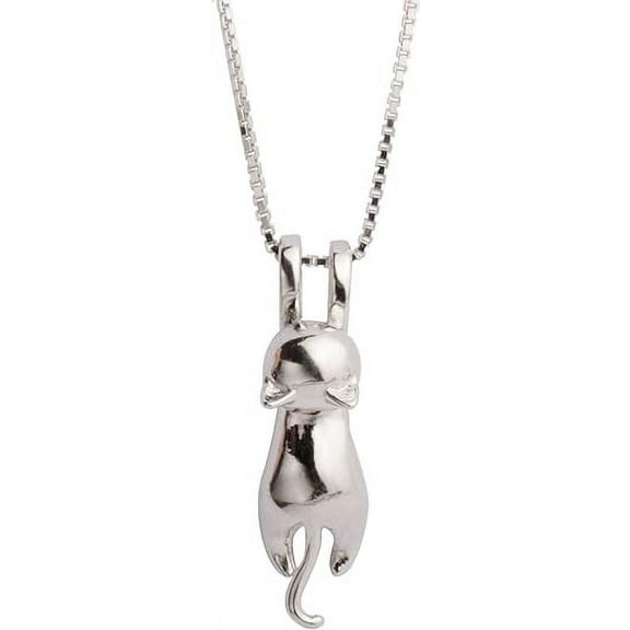 HOT S925 Sterling Silver Cat Necklaces Cat Jewelry for Women Cat Gifts for Cat Lovers Cat Lover Gifts for Women Cat Lady Gifts Silver Cat Pendant Collarbone Necklace