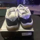 thumbnail image 4 of Ni - ke Vtg OG 2001 Ni - ke Air Jordan XI 11 sz 9.5 Snakeskin White Black Navy Low Retro, 4 of 5