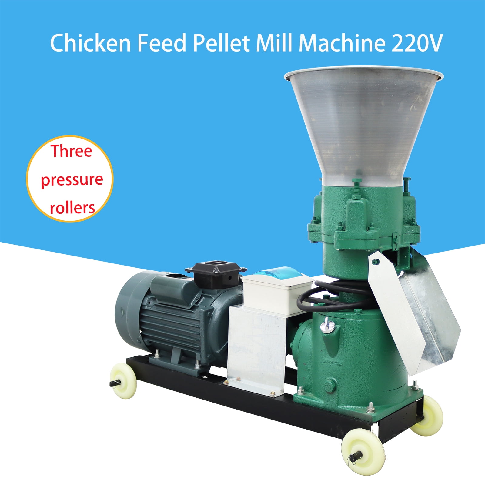INTBUYING Farm Animal Feed Pellet Mill Machine 2MM Feed Granulator 4.5KW 220V