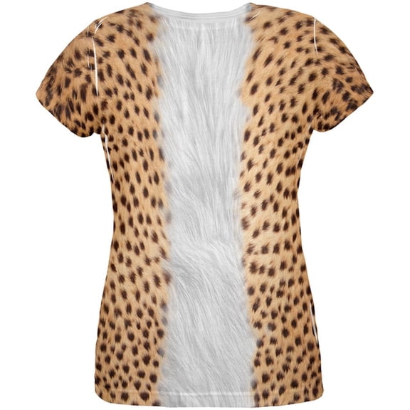 Halloween Cheetah Costume All Over Womens T Shirt Multi 2XL