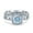 Natural Aquamarine, variant on Natural Aquamarine Size-10 Two Piece Round Vintage Style Filigree Curved Band Cushion Halo CZ Wedding Set Engagement Ring 925 Sterling Silver