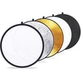 thumbnail image 1 of Reflector de luz de 43 pulgadas/110 centímetros Difusor de luz Multidisco plegable 5 en 1 con bolsa - Translúcido, plateado, dorado, blanco y negro para estudio, 1 of 5