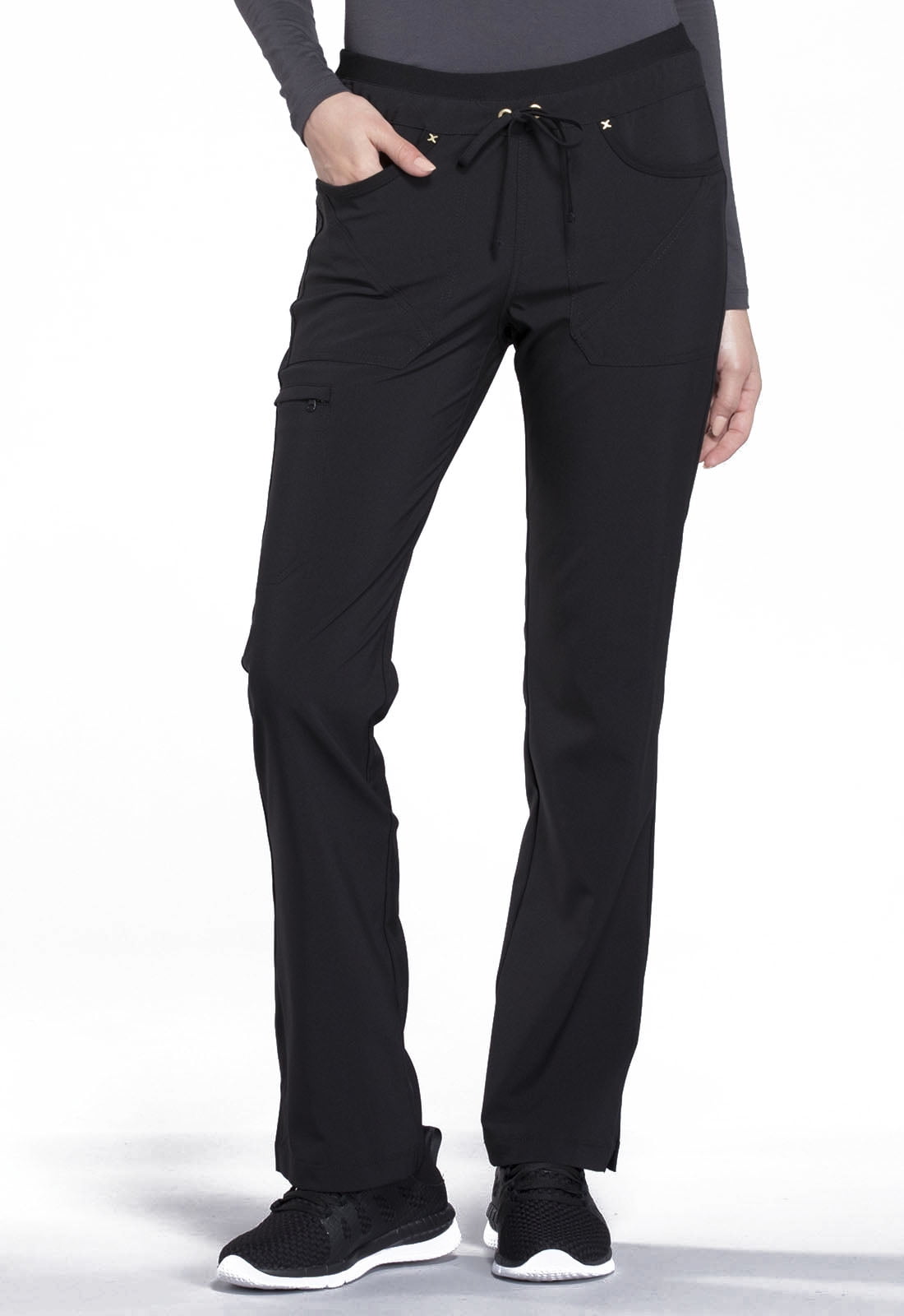 Cherokee iFlex Scrubs Pant for Women Mid Rise Tapered Leg Drawstring