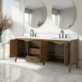 thumbnail image 6 of Vanity Art 72" Double Sink Bathroom Vanity Cabinet, Freestanding Storage Cabinet with Engineered Marble Top, Undermount Sinks, Drawer, and Shelve, 6 of 7