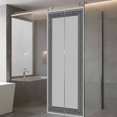 thumbnail image 3 of Reusable Frosted Window Coverings, Gray Geometric Window Privacy Film Frosted, Black Greek Key Design Abstract Modern Art Sun Blocking Windows Stickers for Kitchen Front Door, 23.6 x 59 Inches, 3 of 9