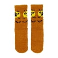 thumbnail image 4 of Huowey Halloween Fuzzy Crew Socks For Men Women Pumpkin Ghost Pattern Halloween Gift Fall Winter Warm Soft Festival Party Lounging Home Socks,Coffee, 4 of 4