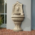 thumbnail image 6 of 52.4" Sandstone Lion Head Floor Fountain, Two-Tier Outdoor Water Feature, Durable Resin Construction, 6 of 6